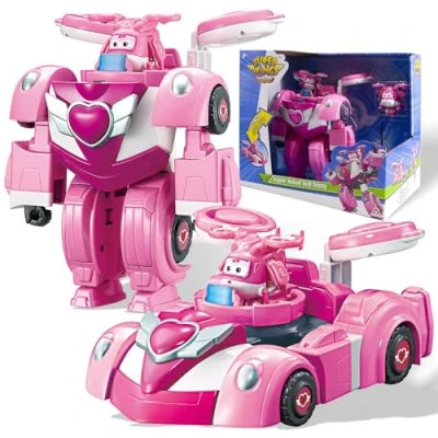 Imagen de Super Wings EU770354 Robot Suit Dizzy, Figura Convertible Aprox. 18 cm, 2 en 1 Traje de y Coche, Niño Juguete 3 4 5 6 7 8 9 10 Años Niña