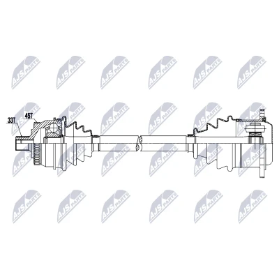 Imagen de NTY NPW AU 097 Árbol de transmisión Eje delantero, derecha 620mm 130mm Caja cambios manual VOLKSWAGEN: Passat B5 GP Sedán, Variant