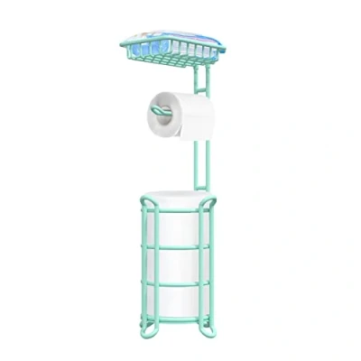 Imagen de TreeLen Portarrollos de Papel higiénico Independiente con Estante, Soporte para baño Estante teléfono/toallitas/Mega Rollos, Color Verde Menta