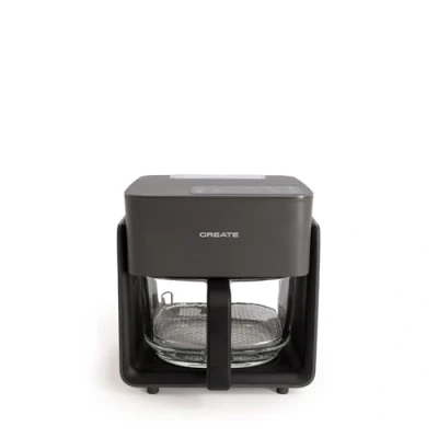 Imagen de CREATE/AIR FRYER MIST/Freidora sin aceite 4.2 L con vaporizador de agua negro/Capacidad 5 6 raciones, programas, bandeja cristal, control tiempo y tempertura, 1300W