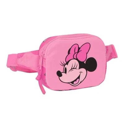 Imagen de Safta Minnie Mouse Loving Riñonera Infantil Niño, Ideal para Jóvenes y Niños de Diferentes Edades, Cómoda Versátil, Calidad Resistencia, 14x4x11 cm, Color Rosa