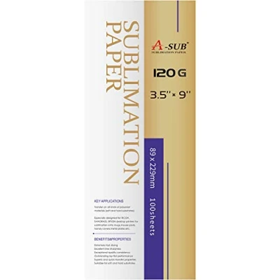 Imagen de A SUB Papel de sublimación para taza tamaño, 89x229 mm, 100 hojas, 120 g/m², Compatible con la impresora EPSON, SAWGRASS, RICOH, BROTHER