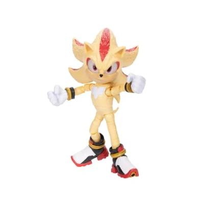 Imagen de Sonic3 la Película Figura Super Shadow de Jakks Pacific, Acción 13 cm Altura, 22 Puntos Articulación para Aumentar Diversión, Recomendado Mayores 3 Años