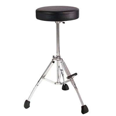 Imagen de Gibraltar Drum Stool, Stool Compact Performance (Asiento Redondo, diámetro: 33 cm, Altura Fija: 53 Asiento de Vinilo, Cierre con Memoria, Base Doble Refuerzo, pies Goma Super Foot)