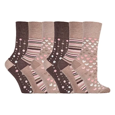 Imagen de Gentle Grip 6 pares mujer fantasia bambu calcetines sin elasticos para la circulacion (37 42 eur, SOLRM34)