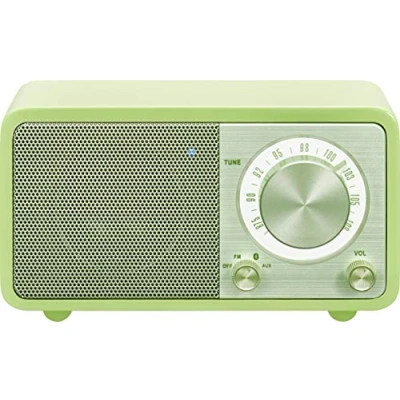 Imagen de Radio de escritorio portátil Sangean WR 7 (sintonizador FM RDS, Bluetooth, entrada auxiliar, altavoz incorporado, batería recargable (recargable)), verde