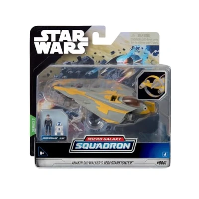 Imagen de Bizak Star Wars Micro Galaxy Squadron Anakin Skywalker&#039;s Jedi Starfighter Vehículo de Clase 12cm con Figuras 2,5 cm (62610039)