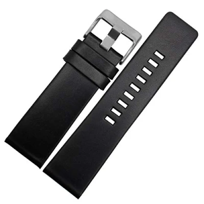 Imagen de Cuero Correa de 22 30mm Reloj Pulsera Banda los Accesorios Negro Hebilla la Plata,30mm