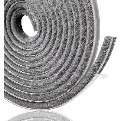 Imagen de Lamondre 10m burletes para ventanas, Sellado de Cepillo puerta Ventana 9mm(W)*9mm(T), ventanas correderas, corredera aislada burlete (Gris)