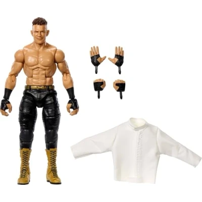 Imagen de Mattel WWE Elite Figura de acción y accesorios, Lorenzo coleccionable 15.2 cm con 25 puntos articulación, aspecto realista manos intercambiables