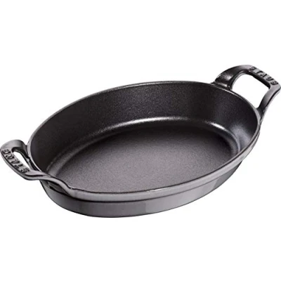 Imagen de Staub オーバル スタッカブル ディッシュ Fuente Ovalada apilable, Hierro Fundido, Gris Grafito, 24 cm