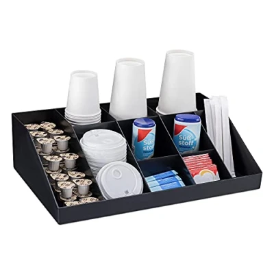Imagen de Navaris Organizador de café y té Caja para Kit Accesorios cafetera Bandeja con 10 cajoncitos infusiones azucarillos Tazas cápsulas