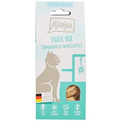 Imagen de MjAMjAM Snack Premium para Gatos Box Sabroso Filete de atún, Pack 1 (1 x 35 g), Natural sin conservantes sintéticos