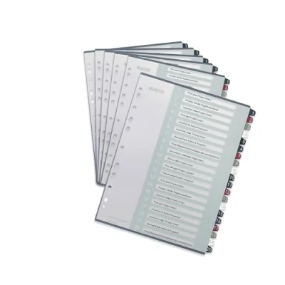 Imagen de Leitz 12390000 Separadores para A4, 6 unidades, portada escribir en PC y 20 separadores, pestañas con números del 1 al 20, gran ancho, blanco/multicolor, polipropileno, estilo,