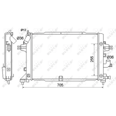Imagen de NRF 53145 Radiador, refrigeración del motor Aluminio 600 370 28 Aletas soldadas OPEL: Astra H Hatchback, Furgón, Caravan