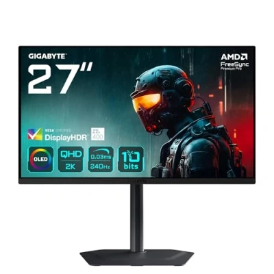 Imagen de Gigabyte MO27Q2 27&quot; Monitor Gaming OLED QHD 2560 x 1440, 240Hz, 0.03ms, 250 CD/m², Display HDR True Black 400, HDMI 2.1, DisplayPort 1.4