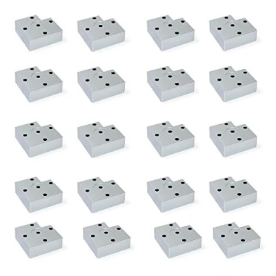 Imagen de EMUCA pies para muebles de plástico gris metalizado, Patas mueble, Lote 20 altura 30 mm