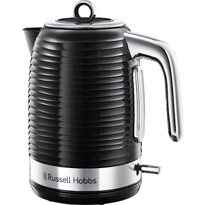 Imagen de Russell Hobbs Hervidor de Agua Eléctrico Inspire, 1,7 litros, 2400 W, Filtro Extraíble, Zona Ebullición Rápida, Base 360, Indicador Nivel Agua, Plástico Texturizado, Negro, 24361 70