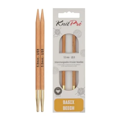 Imagen de KnitPro Basix Agujas de Tejer Circulares Abedul: Intercambiables: Especial: 8,5 cm x 5,00 mm, Madera, Multi Colour, 5 mm