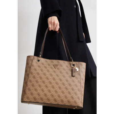 Imagen de Guess Noelle TOTE Bolso de mano, Mujer, Talla: One Size, Latte logo/brown