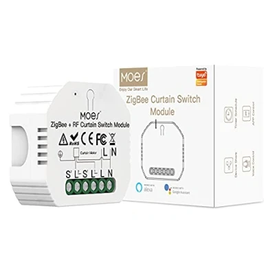 Imagen de MOES ZigBee RF433 Módulo de interruptor cortina inteligente para persianas enrollables motorizadas eléctricas Motor obturador Disponible Smart Life APP Control, Concentrador Tuya requerido