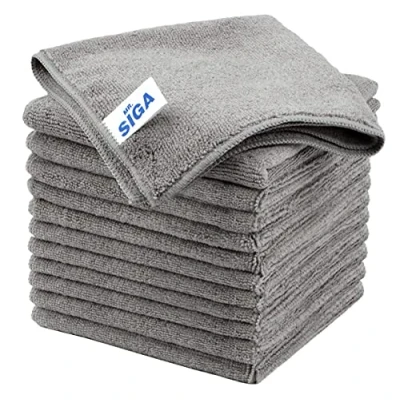 Imagen de MR.SIGA Paño de Limpieza Microfibra, Toallas Microfibra Multiusos, Trapos sin Rayas, Paquete 12, Gris, tamaño 32 x cm