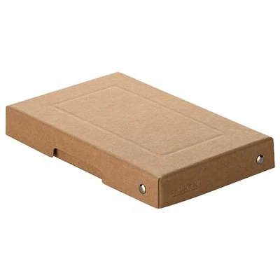 Imagen de Falken PureBox Nature. Fabricado en Alemania. 25 mm de alto, DIN A6. Caja almacenamiento con tapa cartón resistente. regalo vegana. transporte multiusos
