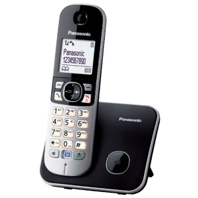 Imagen de Panasonic KX TG6811 Teléfono (Teléfono DECT, Altavoz, 120 entradas, Identificador de Llamadas, Negro, Plata) [versión importada]
