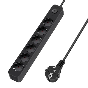 Imagen de Aigostar Regleta Enchufes de 6 Enchufes, Alargador Enchufe 3 metros con Interruptor, Negro