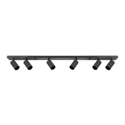 Imagen de EDO Focos de Techo GU10 con 6 MALGA Negro Orientable, Lampara Interior Ajustables y Giratorios Moderno, Plafón para Salon, Dormitorio, Cocina, Sin Bombilla
