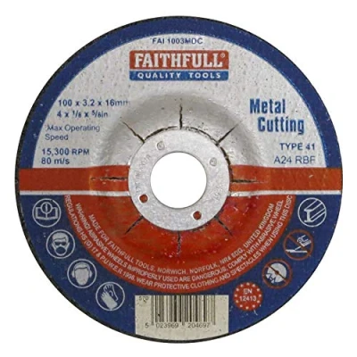 Imagen de Faithfull Cut Off Disc for Metal Depressed Centre 100 x 3.2 16mm
