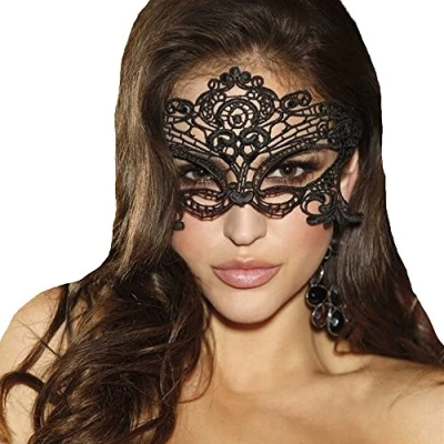 Imagen de JeVenis Lujo Máscara de Ojos Encaje Baile para Fiesta Disfraces Cosplay (negro)