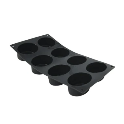 Imagen de De Buyer, MOLDE SILICONA MOUL FLEX, PLACA NEGRA 17,5X30, 15MINI TARTITAS 5 cm ø 1975.01