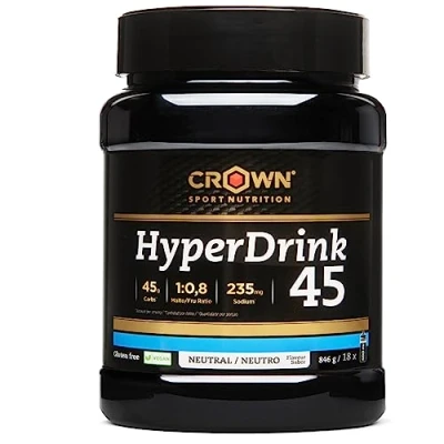Imagen de Crown Sport Nutrition HyperDrink 45, Bebida con 45 gramos de carbohidratos en 500 ml y un plus sodio. Maltodextrina Fructosa ratio 1:0,8 sal marina (Bote 18 tomas)