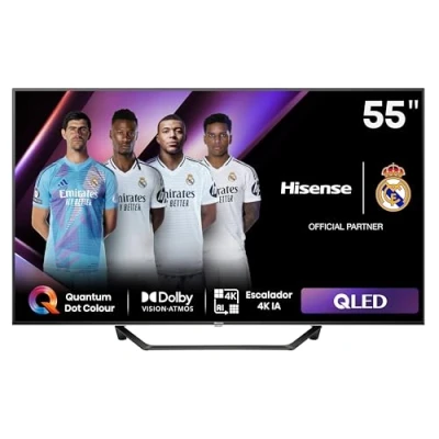 Imagen de Hisense 55A7NQ QLED Smart TV, 55 Pulgadas, con Quantum Dot Colour, 60Hz VRR 120 fps, Dolby Vision, Bluetooth&amp;HDMI, Compartir en el televisor, Alexa Built in (Nuevo 2024)