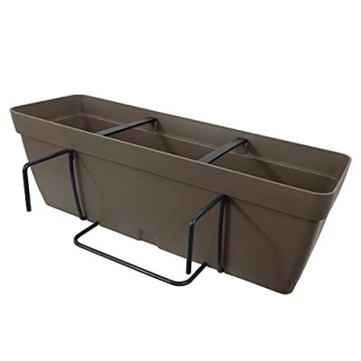 Imagen de Art Plast Lolego Fly Square Jardinera 60 cm con escuadra de fijación Cuadrada, Gris
