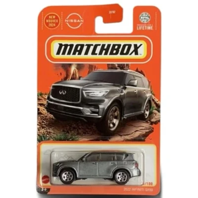 Imagen de Matchbox Infiniti QX80 2022 Modelo de coche fundido a presión, escala 1:64, gris