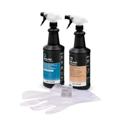 Imagen de ERRECOM Kit limpieza de aire acondicionado, incluye Clima Net 1L unidad interna y filtros, detergente ácido Bio Acid tensioactivos biodegradables para externa, guantes