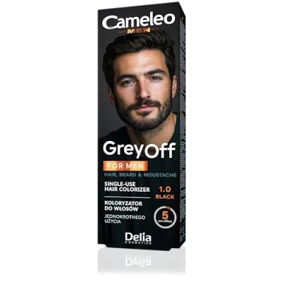 Imagen de Cameleo Hombres Color crema gris Off desechable Colorizer en 2 sobres para cabello, barba y bigote 5 min. natural efecto. 0% parabenos amoníaco PPD