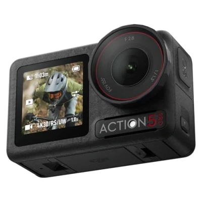 Imagen de DJI Pack Esencial Osmo Action 5 Pro, cámara Sumergible, Sensor 1/1.3&quot;, vídeo 4K/120 fps, Seguimiento de Objetivos, estabilización, 2 Pantallas táctiles OLED, acción 4K para Deportes y Vlogs