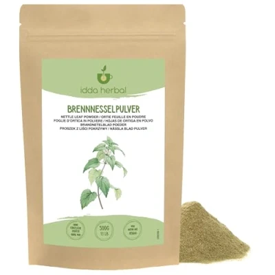Imagen de Ortiga en Polvo (500g), Hojas de Suavemente Secas y Molidas, 100% Naturales Puras para Preparar Té Ortiga, Hierbas, Batidos Sopas