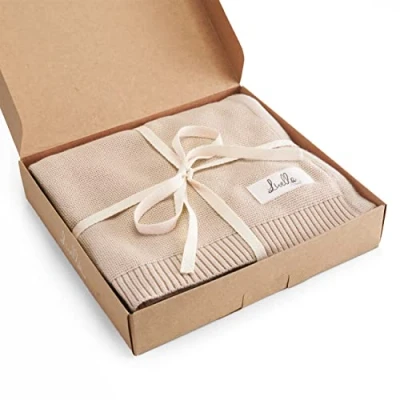 Imagen de Livella Manta para bebés 100% algodón orgánico, de Punto Primera Calidad, Suave y Transpirable, Ideal la Delicada Piel del bebé, con certificación Oeko Tex 100 Gots