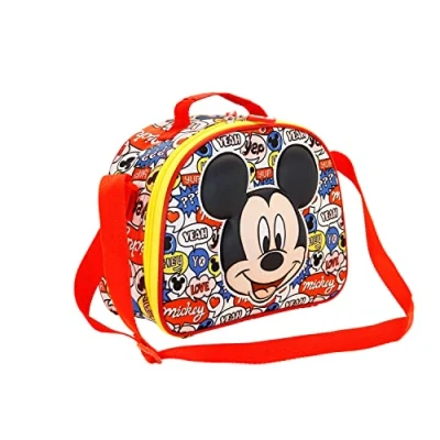 Imagen de Mickey Mouse Yeah Bolsa Portamerienda 3D, Rojo, 25.5 x 20 cm