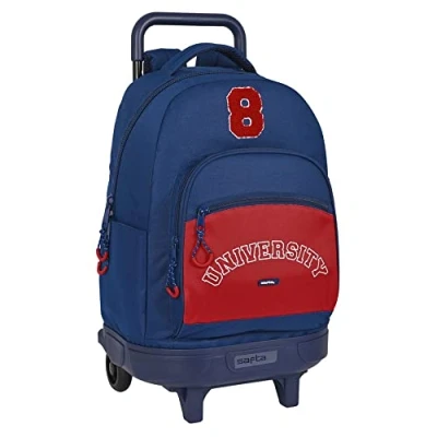 Imagen de Safta Mochila Gde. C/Ruedas Compact Ext.Simple University 33X45X22Cm, Multicolor, Small (642229918)