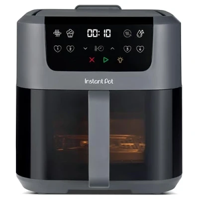 Imagen de Instant Pot Vortex Compact Trufa Freidora sin aceite gris con cesta de 5 litros, 4 en 1: freír, deshidratar alimentos, hornear, recalentar, antiadherente, apta para lavavajillas, eléctrica.