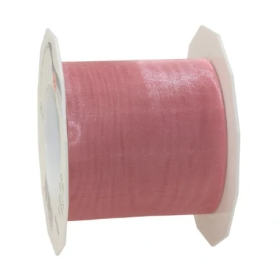 Imagen de C.E. PATTBERG SHEER cinta regalo de organza color rosa claro, 25 m decorativa para envolver regalos, 72 mm ancho, decoración y manualidades versátiles creativas