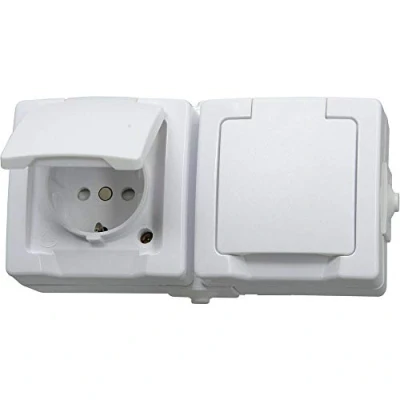 Imagen de Kopp 137002003 Juego de 2 enchufes con tapa (vertical), color blanco