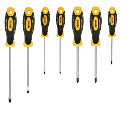 Imagen de WOLFPACK LINEA PROFESIONAL Juego Destornilladores Acero Cromo Vanadio 7 Piezas Con Mango Bimaterial