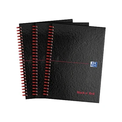 Imagen de Oxford Black n&#039; Red Cuaderno (tapa dura), A5, color negro y rojo