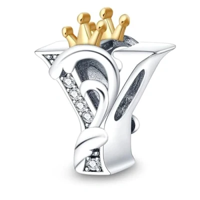 Imagen de TINSLO y Alfabeto Charms Abalorios Colgante para mujer, plata de ley 925, compatible con pulseras collares Pandora, europeas mujeres niñas
